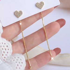 Dangling Small Heart Shaped Love Earrings